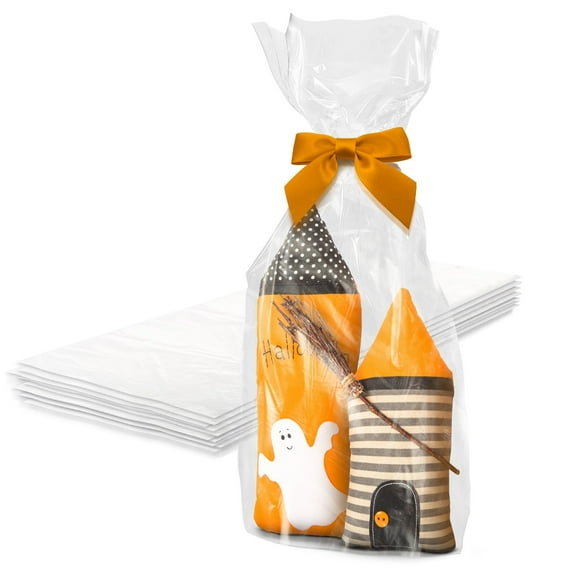 Clear Gusseted Poly Bags, 5 x 4 x 18 Inch. 100 Pack Side Gusseted Plastic Bags 1 Mil. Leakproof, for Packaging, Favors, Fruits, Grains, Coffee Beans