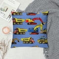 thumbnail image 2 of Autua Construction Vehicles Graphic Decorative Pillow Cover for Home Couch, Living Room, Bed, Sofa - Square Pillowcase 1PC 24x24in, 2 of 5