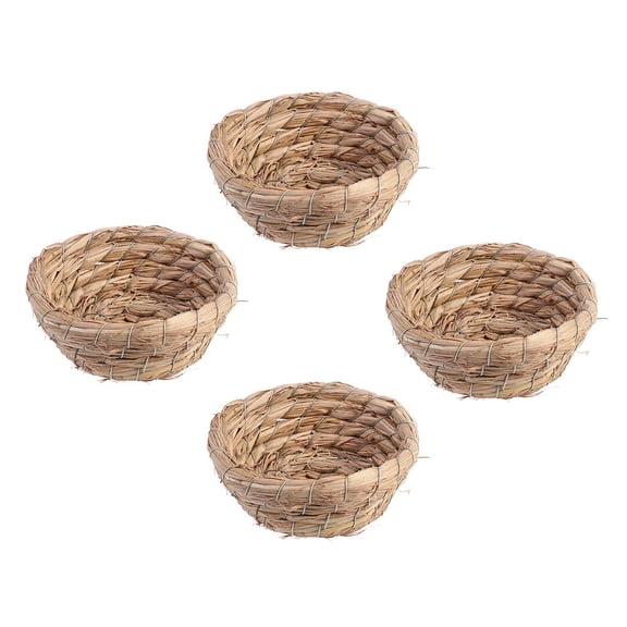 Soimiss 4Pcs Woven Straw Bird Nest Pet Supplies for Garden Decoration