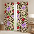 thumbnail image 2 of Manfei Sweet Cherry Bowknot Blackout Curtains Set of 2 (38x54 Each),Brown Leopard Animal Print Living Room Curtains, 2 of 6