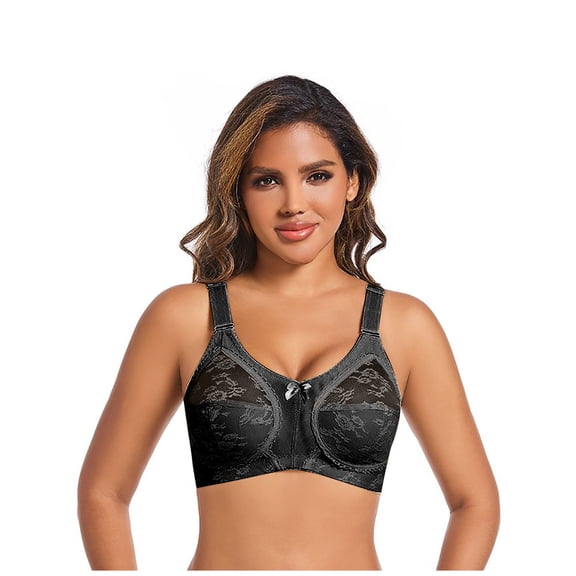 Ltctricy Women's Lace Bras Plus Size Wireless Padded Support Lift up Push up Bralettes Comfort Full Coverage Bras