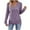 Purple, variant on SnZhen Women's Casual Blouses Fall Winter Fashion Solid Color V-neck Long Sleeve Button Loose Comfy Tops