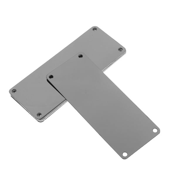 FRCOLOR 10 Pcs Rectangle Blank Tags With Four Holes For Diy Name Plate Labeling Engraving And Craft Projects Stainless Steel Name Signs