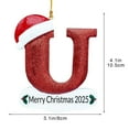 thumbnail image 3 of Lilgiuy 26 Letter Ornaments Red Personalized Xmas Alphabet Letters Pendant A to Z Acrylic Hanging Christmas Tree Decorations Holiday Decorative Ornament for DIY Crafts Home Party Decor, U, 3 of 6
