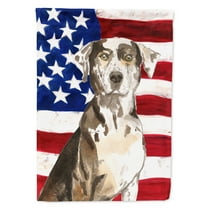 Patriotic USA Catahoula Leopard Dog House Flag