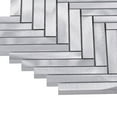 thumbnail image 5 of Sample - Aluminum Metallic Metal Herringbone Mosaic Tile Kitchen Fireplace Backsplash, 5 of 6
