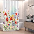 thumbnail image 4 of Watercolor Wildflower Shower Curtain With Hooks,60x72 Inch,Waterproof Polyester Floral Bathroom Decor, 4 of 4