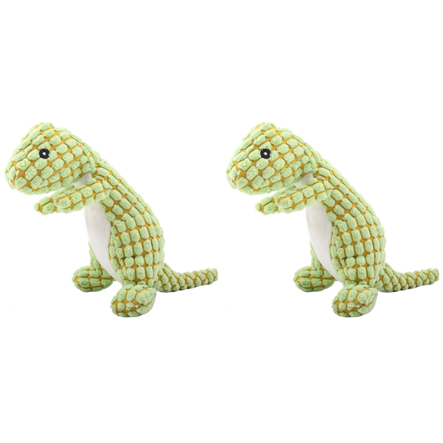 Indestructible Robusto Dino Dinosaurio Perro Masticar Juguete () Verde