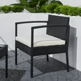 Tierra 3Piece Classic Outdoor Wicker Coffee Lounger Set in Black with