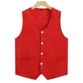 thumbnail image 5 of VNKIDY Boys Vest Kids Solid Color Formal Waistcoat Classic Button Front Design Pockets For Dress Up Special Occasions Trendy Top Red 9-10 Years, 5 of 6