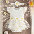 thumbnail image 2 of Staki Baby Girl Dress Tulle Summer Ruffe Sleeveless Romper+Headband 2Pcs Infant Dresses Girls Birthday Outfit 0-18M,3-6 Months, 2 of 5