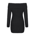 thumbnail image 5 of NSLGXD Women's Off Shoulder Sweater Dress Fleece Long Sleeve Knit Bodycon Mini Dress Fall Winter Warm Sweaters Knit Crochet Ruched Cocktail Party Dresses, 5 of 6