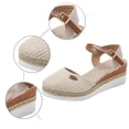 thumbnail image 5 of LUOGENLI Female Womens Sandals Wide Width Arch Support Women's Summer Fashion Wedge Heeled Cloth Braid Sandals Casual Comfort Lightweight Non Sandals Platform Sandals Women Size 5.5 Black 40, 5 of 8