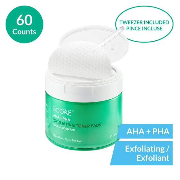 Soo'AE AHA + PHA EXFOLIATING TONER PADS