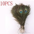 thumbnail image 2 of Lots 10PCS Natural Real Peacock Tail Eye Feathers DIY Crafts23-30cm/10-12Inches, 2 of 5