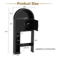 thumbnail image 3 of HARIPUL Over The Toilet Storage Cabinet w/ Unique Wood Grain & Arc Design, Freestanding Bathroom Shelf Organizer Space Saver w/ Doors & Anti-Tip Device, Black, 3 of 9