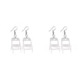 thumbnail image 4 of Sonducket Pendientes hipoalergénicos blancos con movimiento de silla para orejas sensibles Pendientes con movimiento de silla de recuerdo blanco blanco 2Conjunto, 4 of 6