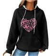 thumbnail image 2 of Cable Knit Hoodie Women,Womens Hoodies with Pockets Heart Print Waffle Knit Sweatshirt Long Sleeve Drawstring Tops Tunic Outfits Shirts, 2 of 4