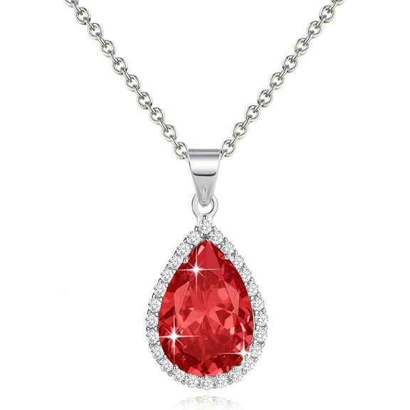 Diamond Teardrop Pendant Necklaces For Women Crystals Birthstone Costume Jewelry Gifts For Women，Gold Plated 17.92   1.97 Inch Chain[o3340]