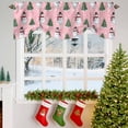 thumbnail image 3 of Christmas Tie Up Valances Curtain, Winter Snowman Christmas Tree Snowflakes Pink Adjustable Rod Pocket Short Window Treatment Tie Up Curtains Valances for Kitchen Living Room Bathroom 42x12 Inches, 3 of 9
