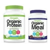 Orgain - Organic Vegan, Non-GMO Plant Based Protein Powder - Sweet Vanilla Bean (2.03 LB) + Meal Replacement Powder - Creamy Chocolate Fudge (2.01 LB)