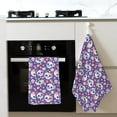 thumbnail image 4 of Zufioo blue flower Skull colorful Waffle Weave Kitchen Towels,Kitchen Essentials Wash cloths,Dish Towels for Kitchen,Quick Drying Dirt Resistant Hand Dish Cloths, 4 of 7