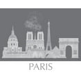 thumbnail image 2 of Fab Funky  14x12 White Modern Wood Framed Museum Art Print Titled - Paris Skyline Monochrome, 2 of 4