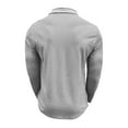thumbnail image 2 of Homeyce Men's Long Sleeve Polo Shirts Button Collared Shirts Classic Casual Lightweight Polo Sweater Solid Color Long Sleeve Pullover Shirts,Light Gray 3XL, 2 of 3