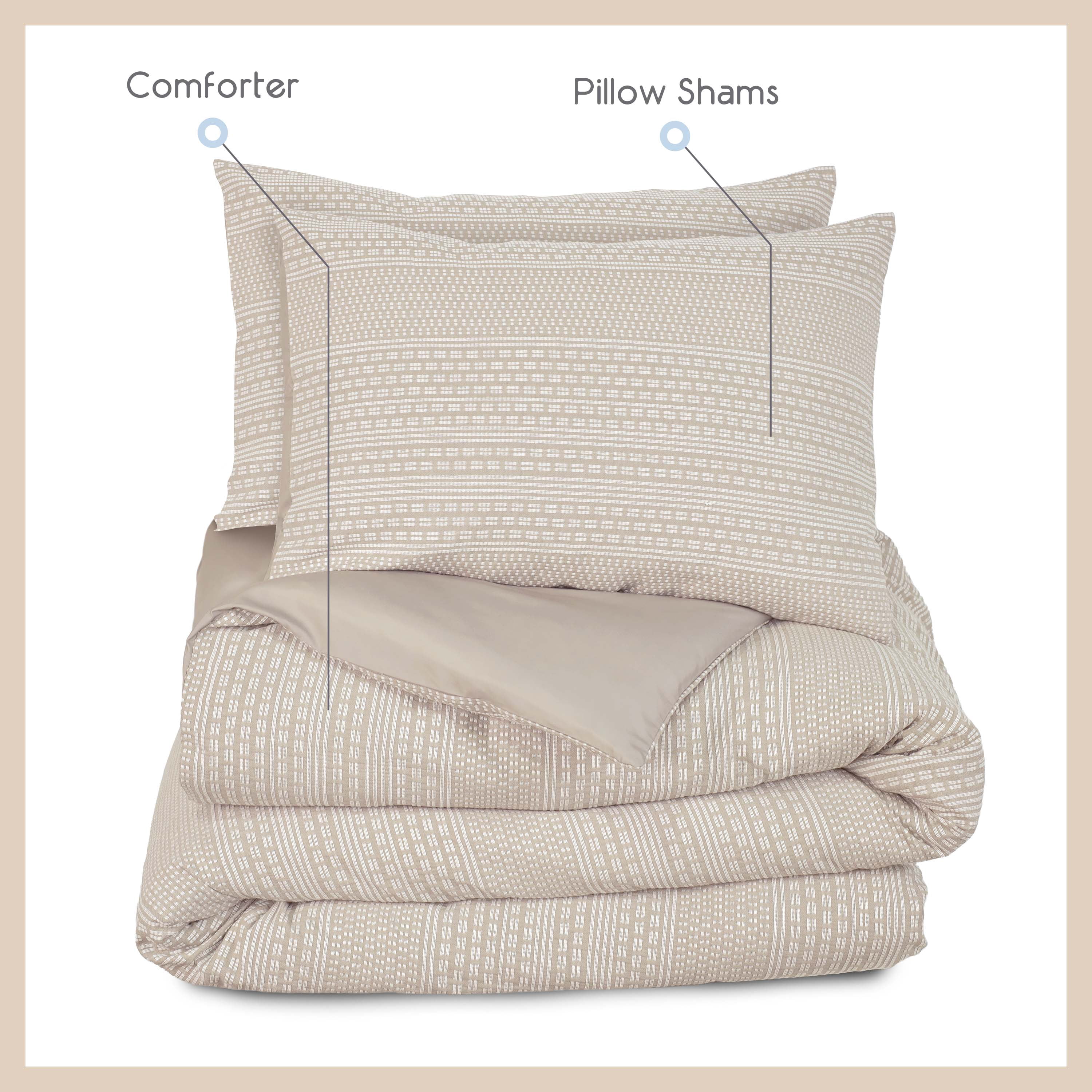 Vellux Sedona Cotton Comforter Set, Full/Queen, Oatmeal