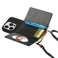 thumbnail image 3 of For Iphone 14 Pro Max Crossbody Lanyard Wallet Card Bag Phone Case(Black), iPhone 12 Pro Max, 3 of 5