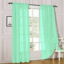 Modern Sheer Rod Pocket Window Curtains 2 Panels Set for Living Room Bedroom, 54W x 120L Inches