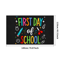 thumbnail image 3 of Colorful First Day of School Themed Backdrop Banner with Pencil Scissors Clock Decorations for School Events Photo Props Party Decor Backgrounds, 3 of 7