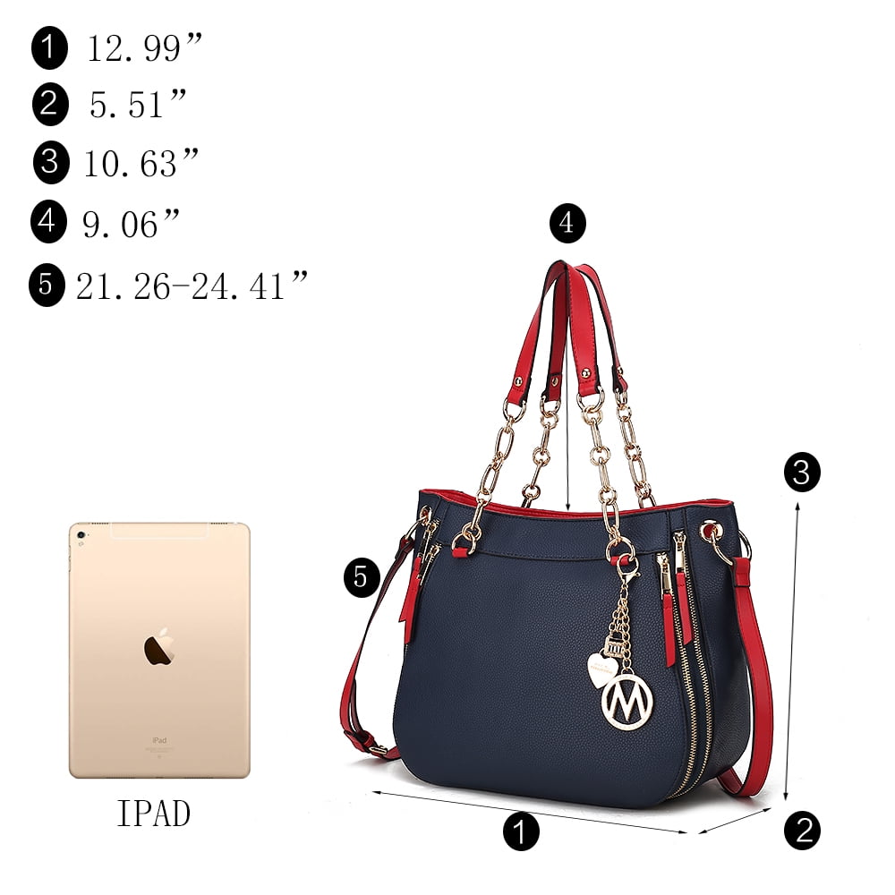 MKF Collection Lina Women s Tete Bag Wallet Set Vegan Leather Shoulder Bag Handbag Purse Set by Mia K. Cognac Walmart