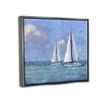 thumbnail image 3 of Stupell Industries Sailboats Drifting Vivid Blue Sky Painting Luster Gray Floating Framed Canvas Print Wall Art, Design by Nina Blue, 3 of 8