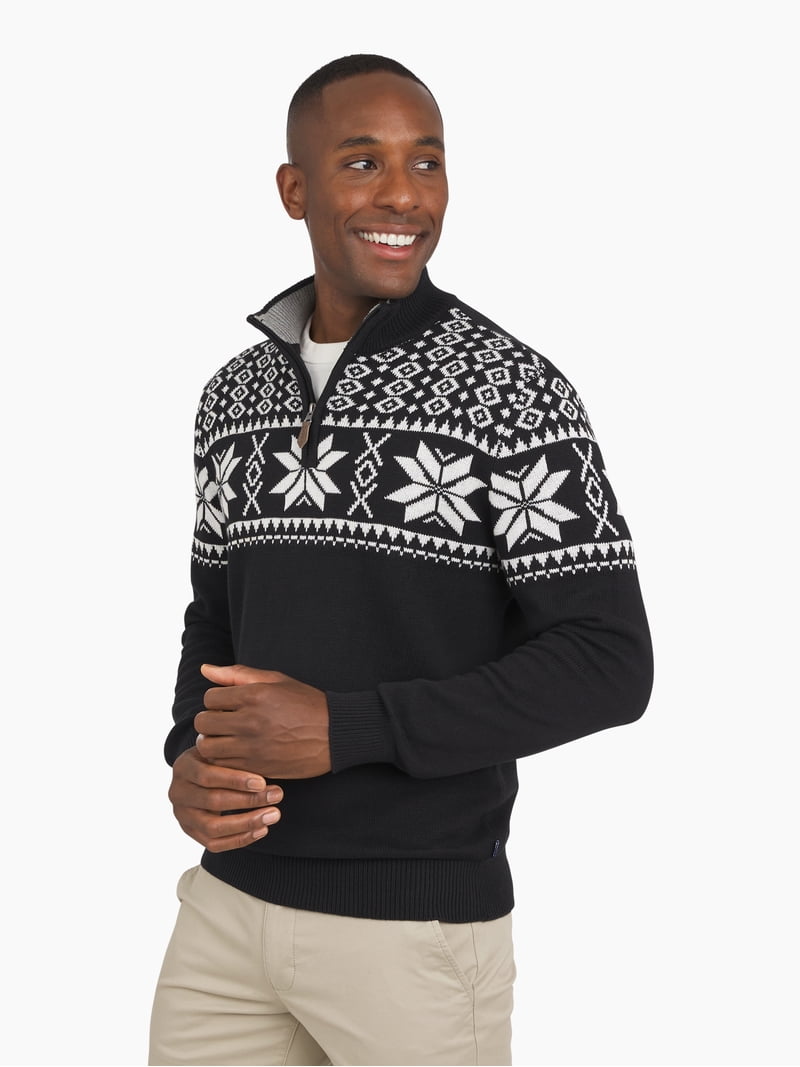 Chaps Men's & Big Men's Holiday Quarter Zip Sweater, Sizes S-3XL