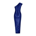 thumbnail image 5 of Lovskoo Wedding Guest Dresses for Women Evening Gown Trendy Solid One Shoulder Sleeveless Split Sequin Skew Shoulder Long Dress Cocktail Dresses 2023 Blue, 5 of 5