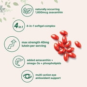 Micro Ingredients Lutein & Zeaxanthin 40mg, 240 Softgels | Eye Health Support with Astaxanthin, Omega-3s, Phospholipids | Non-GMO, Gluten Free