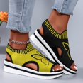 thumbnail image 2 of Bmisegm CWomen's Wedge Casual Sandals Fashionable Comfortable and Loose Sandals Sandals Women Summer Yellow 9, 2 of 8