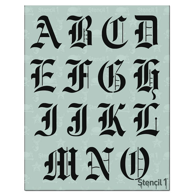 Plantillas De Letras Stencil1 De 2.0 In – Letras Y Números De Caligrafía Inglesa Antigua – Alfabeto En Mayúsculas Y Minúsculas De Mylar Para Pintar A Mano, Dibujar Y Cortar – Perfecto Para Letras En V