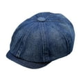 thumbnail image 1 of Boina para mujer, gorra de vendedor de periódicos, gorra plana, visera vaquera para senderismo y viajes. Azul oscuro, 1 of 9