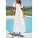 thumbnail image 4 of Vestido PRETTYGARDEN XXL Blanco Cuello Cuadrado Mangas Abullonadas, 4 of 8