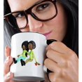 thumbnail image 2 of 3drose, African American Cartoon Couple Sitting and in Love, 11oz Two-tone Black Mug, 2 of 6