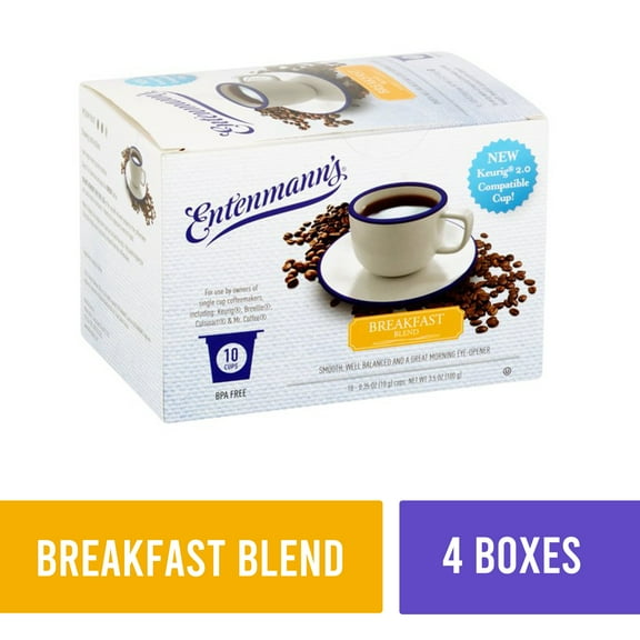 Entenmann's Coffee K-Cups For Keurig Breakfast Blend (4 Boxes 10 Cups Each)