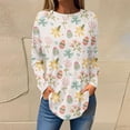 thumbnail image 2 of Pxiakgy Hauts de Pâques pour Femmes en Solde, Chemise à Manches Longues Imprimée Œuf de Pâques et Lapin Col Rond Décontracté Chandail en Molleton Printemps Pâques Lapin Œuf de Pâques Col Rond Ample Décontracté, 2 of 5