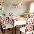 thumbnail image 2 of SIYTUAU 7 Piece Easter Bunny Tablecloth And Chair Cover Set Polyester Festive Dining Room Holiday Home Decor Party, 2 of 9