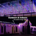 thumbnail image 5 of Guirnalda de luces LED con forma de cortina de carámbanos, guirnalda navideña de luces de hadas de 3 a 60 m, iluminación decorativa para exteriores, jardín y calle, 5 of 5