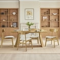 thumbnail image 2 of Spruce & Spring Farmhouse Upholstered Dining Chair with Solid Wood Frame Set of 2, Natural, 2 of 10