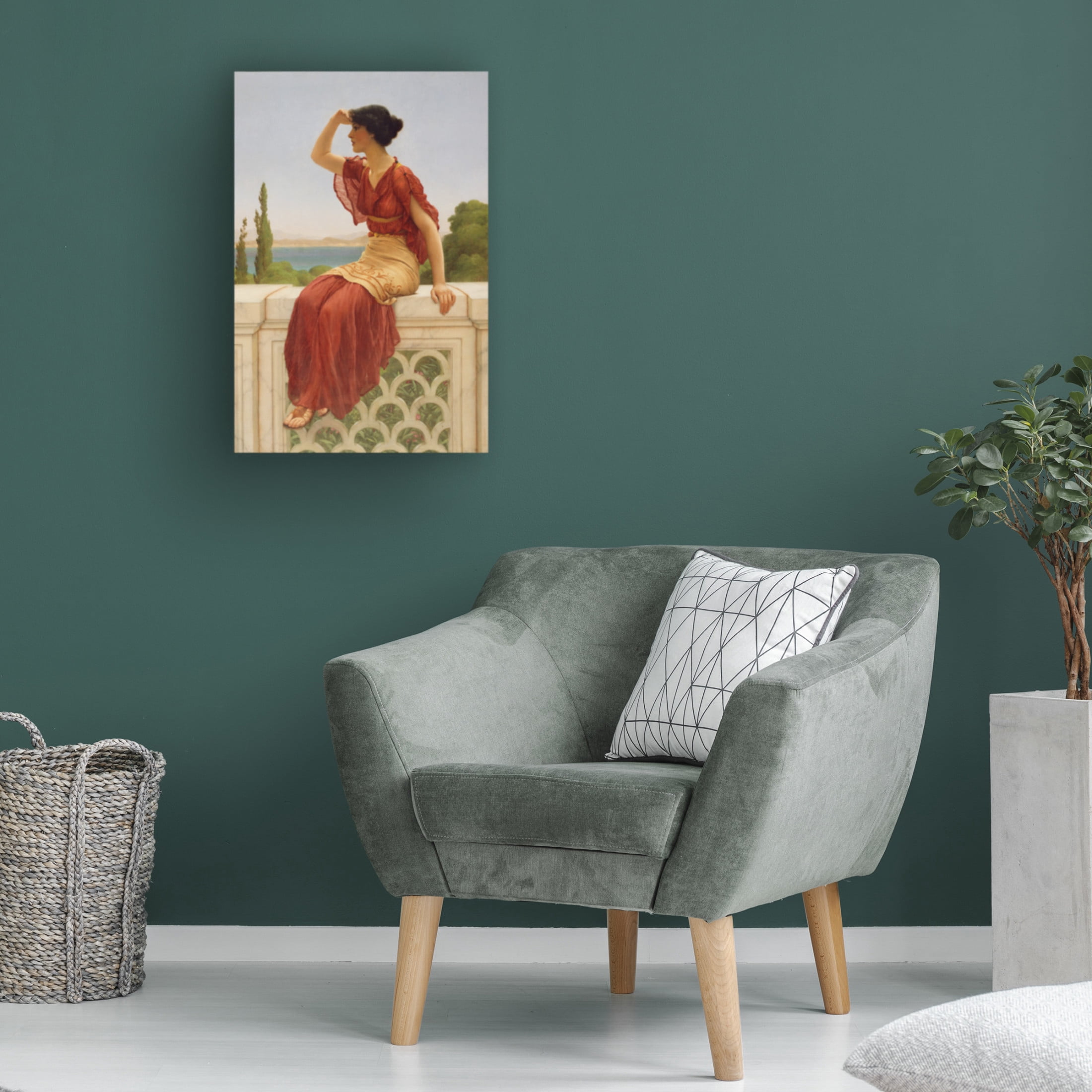 Canvas Wall Art - Masters Collection 'The Signal John William Godward' Wall Art for Living Room, Bedroom, or Office Décor by Trademark Fine Art - 12 x 19 Inches