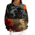 thumbnail image 5 of Halloween Fuzzy Tops for Women Printed Crew Neck Long Sleeve Trendy Spooky Festival Party Pullover Top Multicolor 04 S, 5 of 6