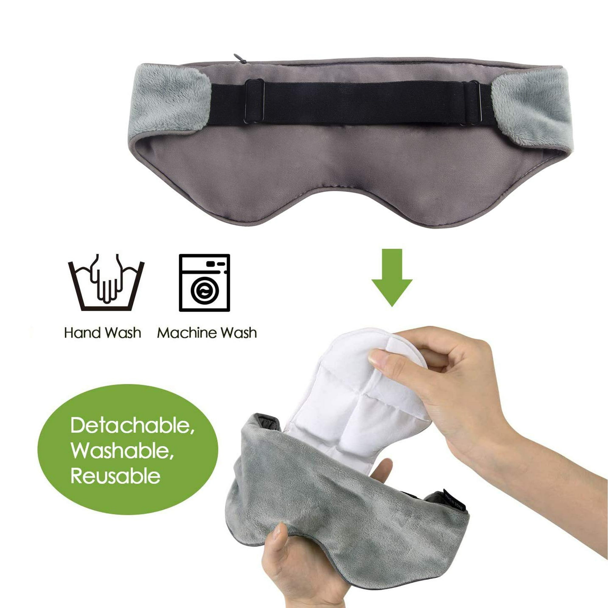 Weighted Eye Mask for Women Men Heatable and Freezable Weighted Eye Pillow with Silica Beads Adjustable Strap Soft Breathable Cotton Eye Cover for Sleeping Faster and Better Grey Walmart